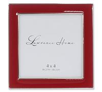 Lawrence Frames Cadre photo 10 x 10 cm en métal argenté et émail rouge