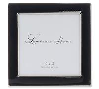 Lawrence Frames Cadre photo en métal argenté et émail noir 10 x 10 cm