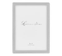 Lawrence Frames Cadre Photo en métal avec Bordure extérieure délicate de Perles, argenté, 12,7 x 17,8 cm
