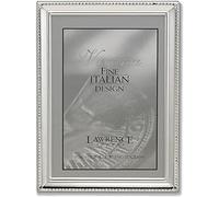 Lawrence Frames Polished Silver Plate 4x5 Picture Frame - Bead Border Design