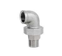 LAXALO Raccord de tuyau femelle et femelle, coude à 90 degrés, filetage BSP, raccord union SS304, 1 pièce(Brown,1inch)