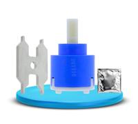 LAXARA® | Cartouche céramique universelle 35 mm 121894 + graisse pour robinetterie + clé universelle pour robinet - pour robinets de cuisine haute pression | (121894+clé+graisse)