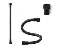 LAXARA DVGW Premium Tuyau flexible coloré noir et blanc 3/8 pouces à 1/2 pouces ÜM des deux côtés dans des styles au choix (1/2 pouce Noir | Noir Mat, 40 cm)