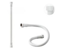 LAXARA DVGW Premium Tuyau flexible coloré noir et blanc 3/8 pouces à 1/2 pouces ÜM double face dans des styles au choix (1/2 pouce Blanc | Blanc mat, 50 cm)