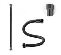 LAXARA DVGW Tuyau flexible coloré de qualité supérieure noir et blanc de 3/8" à 1/2" ÜM des deux côtés dans des styles au choix (3/8" noir, acier noir, 30 cm)