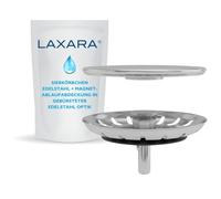 LAXARA Flexlok Siphon télescopique pour évier de cuisine peu encombrant | Flexibilité universelle avec plastique recyclé | (panier à tamis 80 mm + couvercle magnétique)