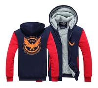 LAXES Sweat À Capuche À Manches Longues,Tom Clancy's The Division Impression en 3D Encapuchonné Sweat,Shirt DéContractéE des Sports Chandail,Cadeau de Noël-Blue and Red||XL