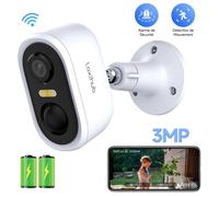LAXIHUB 2K/3MP Caméra Surveillance WiFi Extérieure sans Fil Solaire, Camera IP Batterie Extérieure, Détection de Mouvement/Son