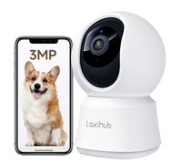 LAXIHUB 2K Caméra Surveillance WiFi Intérieur, 2,4GHz Caméras WiFi avec Vision Nocturne, 355° PTZ Caméra Chien, Suivi Automatique, Audio Bidirectionnel, Compatible Alexa et Assistant Google