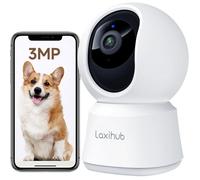 LAXIHUB 2K Indoor WiFi Surveillance Camera, 2.4GHz WiFi Cameras with Night Vision, 355 PTZ Dog Camera, Automatic Tracking, Two-Way