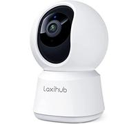 LAXIHUB Caméra de sécurité d'intérieur à 360 °C - 2K Full HD - avec Application téléphone - Vision Nocturne - Audio bidirectionnel - Détection sonore de Mouvement - Fonctionne avec Alexa