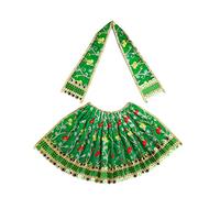 Laxmi Durga MATA Dress poshak vastra Cloth lehanga Chunari Puja Item for Idol Statues for Indian Traditional Navratri Decorations Festival(Size :- 9")(Green)