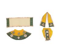 Laxmi Ganesh Dress vastra Poshak Cloth Lehenga Chunari Dhoti Puja Item samgari Radha Krishna Dress Laxmi Ganesh Durga Idol Statues Indian Traditional Navratri Festival(Size:-3")(Yellow,Green)
