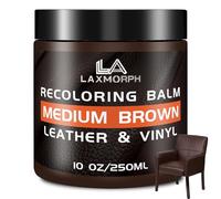 Laxmorph Kit Reparation Cuir - 250ml Baume de recoloration en Marron foncé pour Cuir,Peinture Cuir Liquide pour Réparer Les éraflures et la Décoloration sur Canapés, Meubles en Vinyle, Sièges d'auto