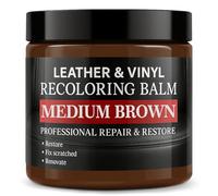 Laxmorph Kit Reparation Cuir, Reparation Cuir Brun Moyen, Restaurateur de Couleurs pour Cuir, Baume de recoloration du Cuir, Teinture pour Cuir, Kit de Réparation pour Meubles, Canapés, Sièges Auto