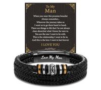 LAXPICOL Bracelet en cuir tressé avec fermoir magnétique en acier inoxydable pour homme Cadeau d'anniversaire pour homme