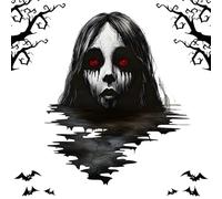 laxreheye Autocollants Halloween pour sol - Autocollant 3D fantôme pour fenêtre - Autocollant mural réaliste Halloween pour salon, maison, chambre, sol, miroir et fête à la maison