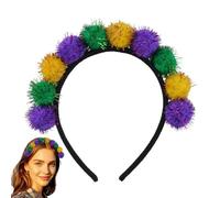 laxreheye Bandeau à balle pour, bandeau arc-en-Pom,Heathes de balle arc-en-du festival | Ornement de cheveux habiller les cheveux, la coiffe de mode cosplay pour les filles adultes, les femmes