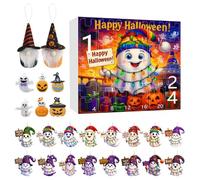 laxreheye Calendrier d'Halloween avec motif 24 jours, compte à rebours d'Halloween, décoration en acrylique 2D pour filles, adultes, ainsi que pour arbre et fête