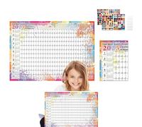 laxreheye Calendrier mural 2025,Calendrier 2025 | Calendrier mural mensuel annuel | Calendrier 2025 à une seule page avec calendrier mensuel des fêtes pour la salle de classe scolaire