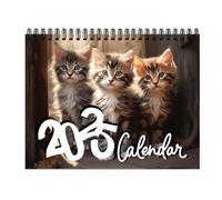 laxreheye Calendrier mural 2025 - Motif chatons - Calendrier mural carré 2024 - Calendrier photo chat mignon - 2024 x 20 cm - Planificateur photo de janvier