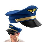laxreheye Casquette De Pilote, Casquette De Vacances, Casquette Capitaine Yacht, Chapeaux De Pilote Réglables, Chapeaux De Capitaine De Pilote, Chapeau Capitaine Bateau Adulte, Capitaine, Aviateur,