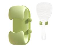 laxreheye Clip de support de cuillère de pot de riz, porte cuillère à cuisson lente,Organisateur de spatule de cuisine en silicone | Porte de riz fou monté sur mur pour