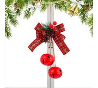 laxreheye Cloches de Noël pour décoration de Noël - Cloches de Noël avec nœuds et baies - Décoration de maison - Matériel de bricolage pour mur, porte, jardin, extérieur, salon, fenêtre
