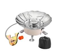 laxreheye Cuisinière de camping au propane - Cuisinière portable pour camping - Brûleur en acier inoxydable avec allumage piézoélectrique, bouclier paravent pliable pour barbecue et randonnée
