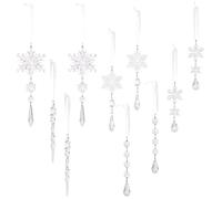 laxreheye Décoration d'arbre de Noël, pendentif en acrylique transparent 2D pour les fêtes | décorations de neige en acrylique transparent pour fenêtres - pour seuil de chambre de balcon portes