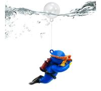 laxreheye Décorations d'aquarium - Adorable Diver Cartoon Fish Playmate pour Fish Tank, Pendentif flottant pour observation du sous-marin gras, accessoires d'aquarium avec dispositif flottant