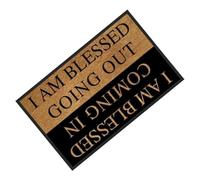 laxreheye Felicidades Tapis d'entrée, tapis d'entrée, antidérapant, avec message de bienvenue, pour véranda, cuisine, jardin, appartement, garage, cuisine, intérieur