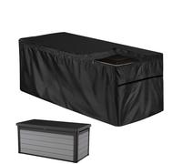 laxreheye Housse étanche pour coffre | Protecteur UV Protection extérieure étanche Deck Box,Housse anti-poussière de protection pour boîte de pont étanche noire avec fermeture éclair et cordon de