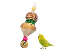 laxreheye Jouet à mâcher pour oiseaux en bois, jouet à mâcher pour perroquet, salakeet, accessoires de déchiquetage, jouets suspendus pour la recherche de nourriture, clochette pour oiseaux d'amour