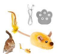 laxreheye Jouets électroniques pour chats | Souris interactive en peluche pour animaux de compagnie | Peluche avec télécommande, lumière et son pour l'exercice et le plaisir en intérieur et en