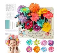 laxreheye Kit de fleurs en papier faites à la main, travaux manuels floraux pour, jeu de fleurs 3D artisanales, art floral, jouet éducatif pour garçons et filles