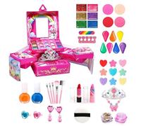 laxreheye Kit de Maquillage pour , Jouets pour Filles, Maquillage Lavable pour Petites Filles | Les Tout-Petits Font Semblant de Vrais Kits cosmétiques | Kit d'habillage, pour Fille de 3 à 12 Ans,