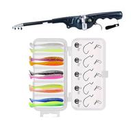 laxreheye Kit de pêche de poche, moulinet et canne à pêche | Kit de pêche pliable, combinaisons compactes de canne à pêche et moulinet, design ergonomique de l'équipement de pêche pour les pêcheurs et