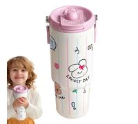 laxreheye La bouteille d'eau reste froide toute la journée, bouteille d'eau isolée sous vide | Bouteille d'eau isotherme | Tasse isotherme réutilisable avec poignée de 83 ml - Motif animaux