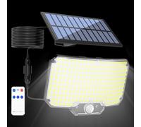 laxreheye Lampes solaires de stationnement, lampadaire solaire LED | Feux de route solaires brillants, lampadaires solaires avec capteur de mouvement et télécommande, feux de stationnement