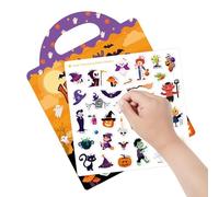 laxreheye Livre d'autocollants - Halloween - Livres d'autocollants réutilisables pour | Jouets artisanaux Activités - pour de 3 à 6 Ans, Petites Filles, Salle de Classe, Voyage en
