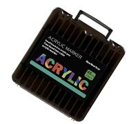 laxreheye Lot de marqueurs de peinture acrylique - Double pointe - Avec pointes de couleur - Outils de peinture imperméables à séchage rapide - Avec protection contre la décoloration - Pour le design