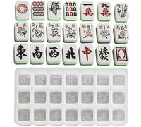 laxreheye Moules en silicone Mahjong pour résine, moule pour carrelage Mahjong | Moules en argile, moule en silicone chinois Mahjong, moules en résine époxy pour bac à glaçons au chocolat
