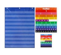 laxreheye Panneau de poches - Cartes de fractions et décimales pour le panneau du professeur, outil d'apprentissage mathématique, affiche murale et table pour activités d'enseignement