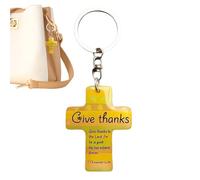 laxreheye Pendentif religieux de sac, porte-clés en bois de Jésus avec Verset Biblique - Charm religieux pour sac portefeuille de voiture, valise, voyage, école, église, anniversaire, Pâques, prière