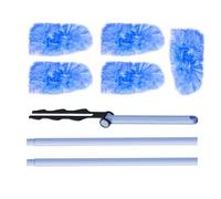 laxreheye Plumeau en microfibre lavable, kit de nettoyage de plafond avec balai en toile d'araignée pliable à 180 degrés, réglable, lavable - Nettoyant pour meubles, sol aveugle, intérieur extérieur