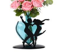 laxreheye Pot de fleurs | Porte-mouquet floral romantique en forme de coeur - Pots avec support de couple pour fleurs - Pour jardin, table de salon, mariage, maison, salle de séjour