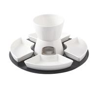 laxreheye Set De Fondue Au Fromage, Set de Pot Céramique pour Caramel et Chocolat Fondant, Bol à Fondue pour Desserts Maison, pour Amateurs De Desserts Soirées Maison Mariages Goûters