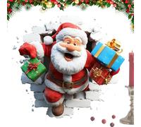 laxreheye Sticker mural créatif de père Noël, autocollants amovibles avec design dessin animé détache et attache, autocollants décoratifs pour la maison pour les fêtes d'hiver - pour bureau de chambre