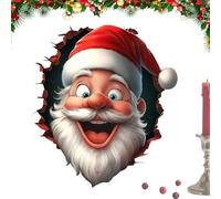 laxreheye Sticker mural créatif du Père Noël | autocollant amovible avec motif de Noël de mur cassé - autocollants décoratifs pour la maison pour les fêtes d'hiver | pour bureau de chambre de salon